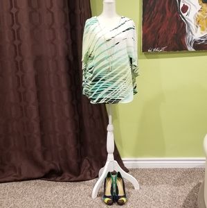 NWT JM Collection Blouse With Detachable Chain